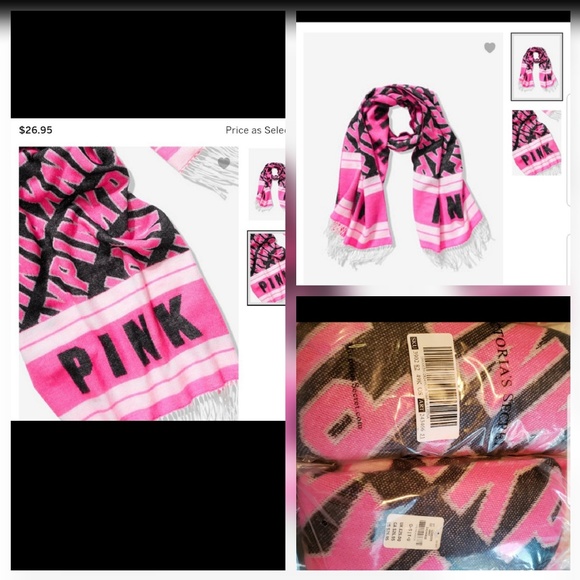 VS PINK Blanket Scarf and Touch Screen Gloves - Picture 2 of 3